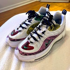Colored snakeskin Nike sneakers